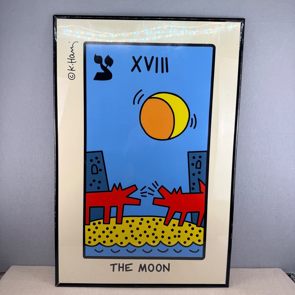 Keith Haring The Moon Tarot Card XVIII Art Exhibition Poster 36x24